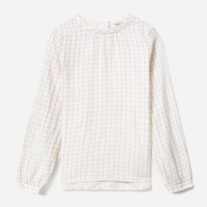 NWT Everlane Double Gauze Shirred Shirt in Windowpane